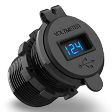 Dual USB polnilec + voltmeter za vgradnjo, 12V-24V vodoodporen, YJ-DS2029B