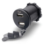 Dual USB polnilec + voltmeter za vgradnjo, 12V-24V vodoodporen, YJ-DS2029B - slika 3