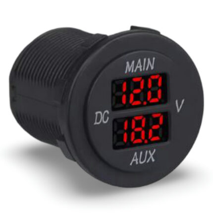 Digitalni dvojni voltmeter za vgradnjo - vodoodporen 6V-60V DC, SF50889-1