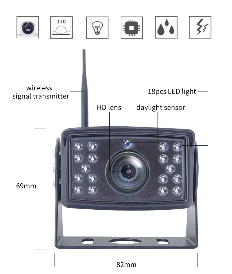 brezzična avto kamera Brezžična AHD avto kamera,12/36V, PZ511-W-D - slika 1