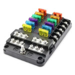 Nosilec varovalk z LED (negativni) blok do 12 varovalk, 12FBN