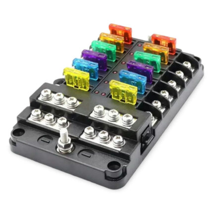 Nosilec varovalk z LED (negativni) blok do 12 varovalk, 12FBN